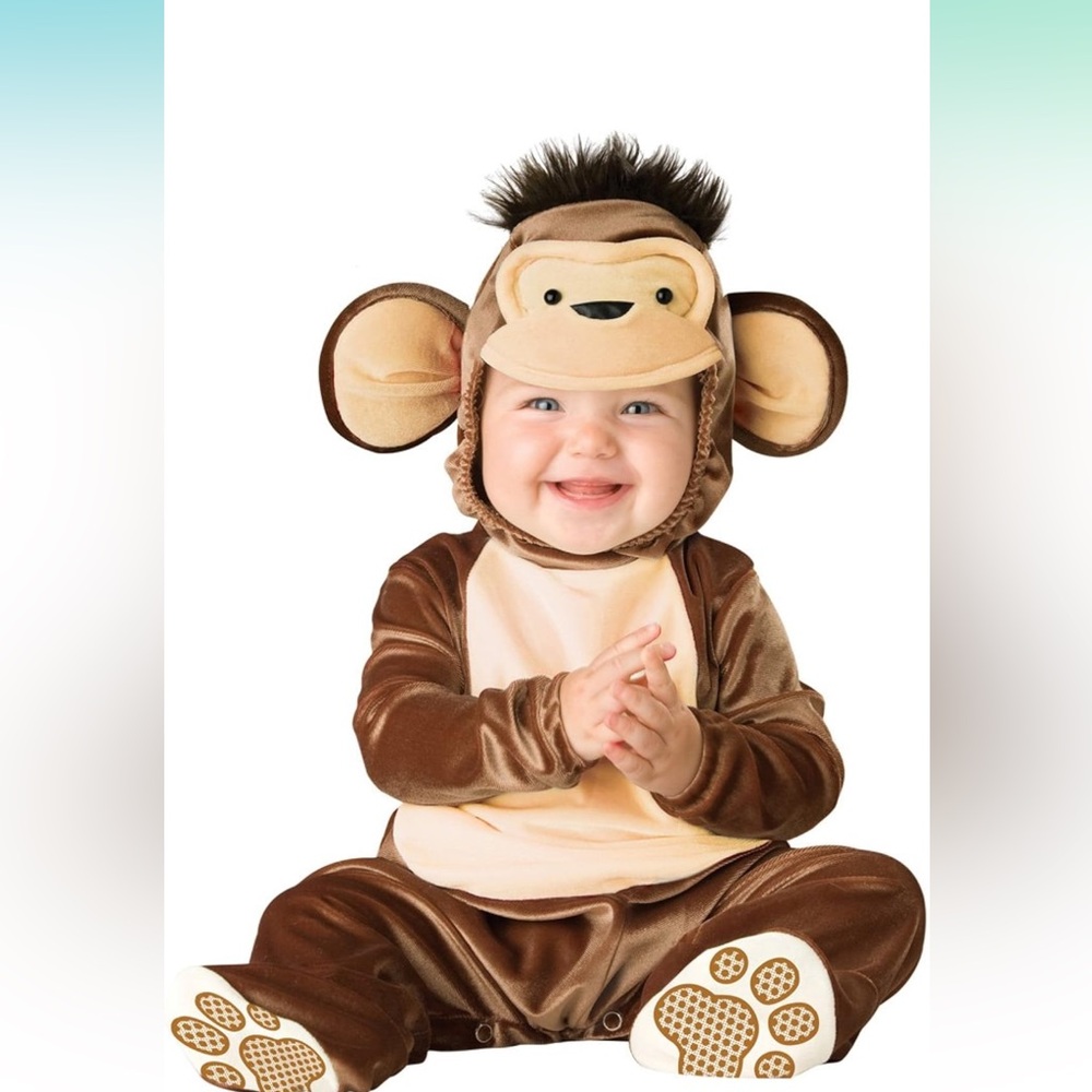 Size 6-12 Spirit Halloween mischievous monkey Halloween Costume.